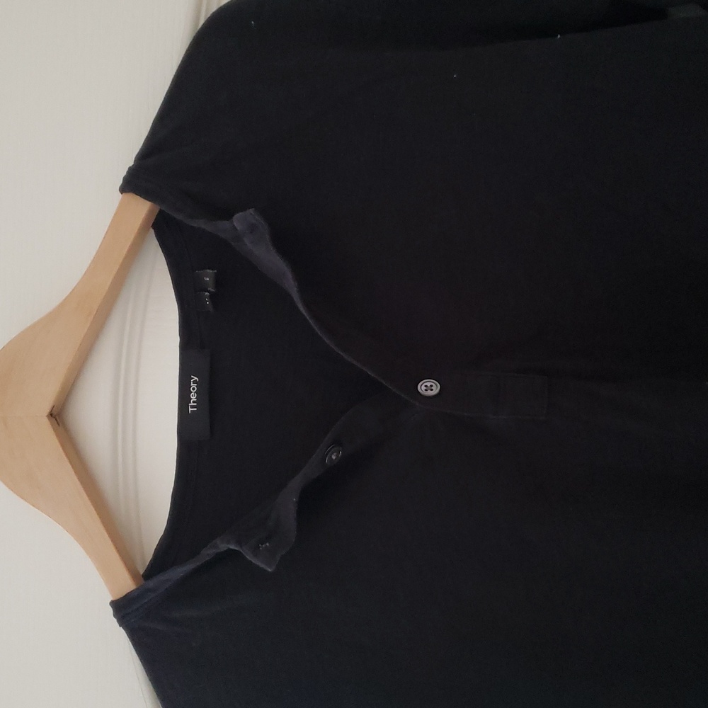 Theory Classic Black Henley Shirt